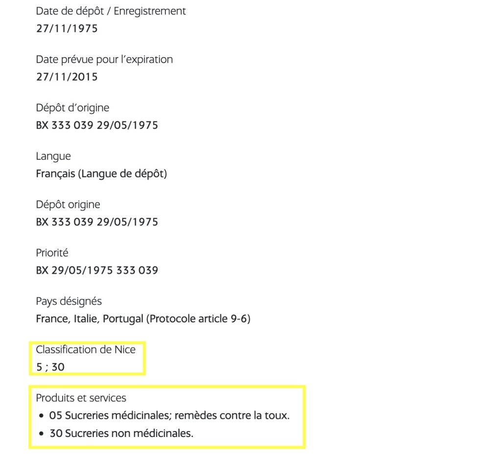 capture d'écran recherche inpi